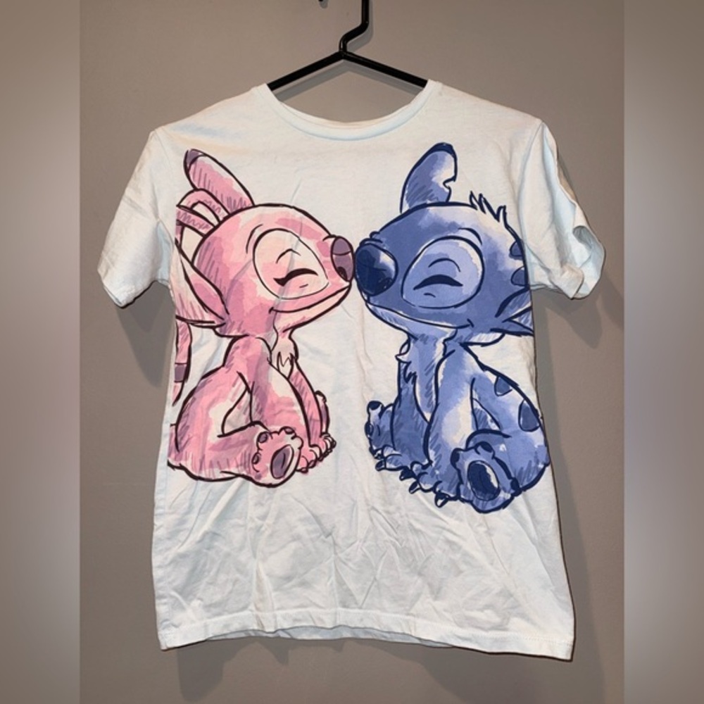 Disney Stitch Graphic Tee Kids Size L 10/12 Cute Cartoon Shirt